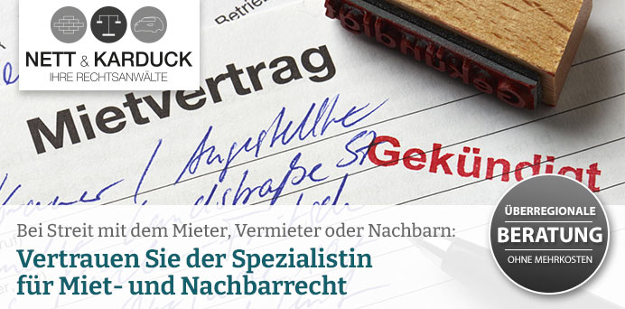Bei Streit mit dem Mieter, Vermieter oder Nachbarn: Vertrauen Sie der Spezialistin für Miet- und Nachbarrecht | Nett & Karduck - Ihre Rechtsanwälte - Rechtsanwältin Ulrike Nett